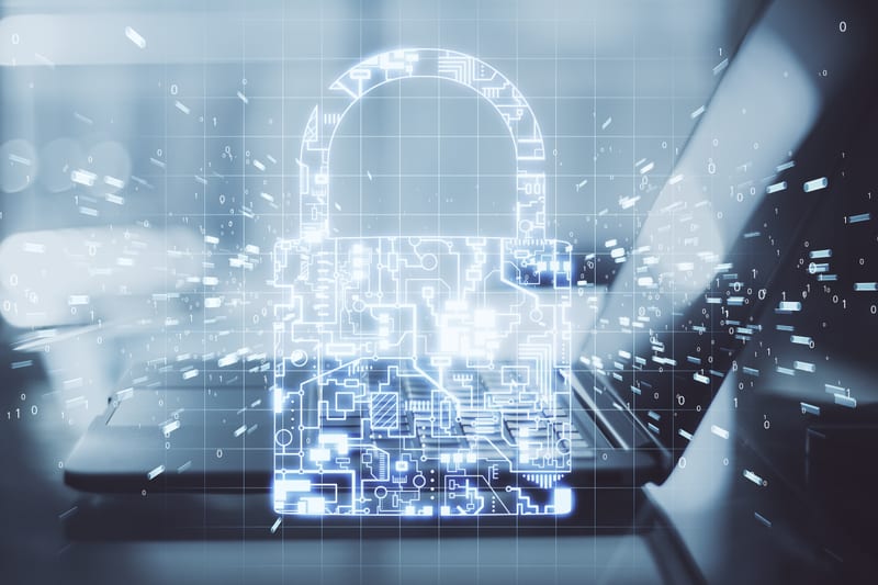 Ordinateur portable avec interface de protection des données et cybersécurité